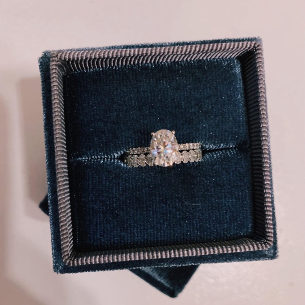 Elegant Engagement & Wedding Band Set